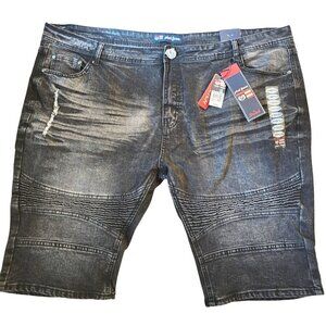 Size 46 Phat Farm Mens Stretch Denim Shorts Skinny Fit Dark Wash Cotton Blend